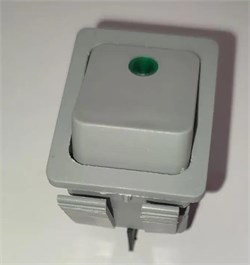 Выключатель клавишный С6053PLNAB (20А), зеленая линза, серый корпус (черный корпус) НС-0076193 / 21030208102 / Код: 3944 | Orenten.ru